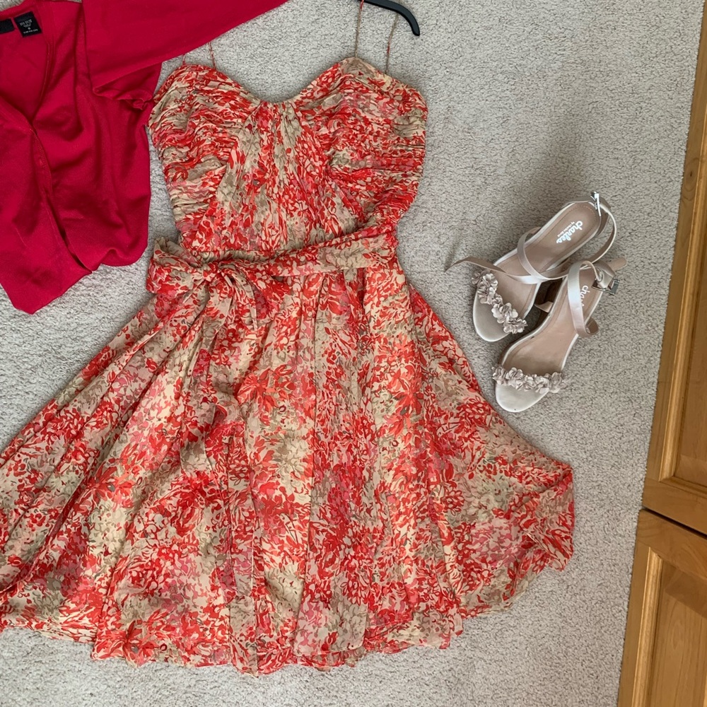 LAUREN Floral Print Chiffon Special Occasion 10
